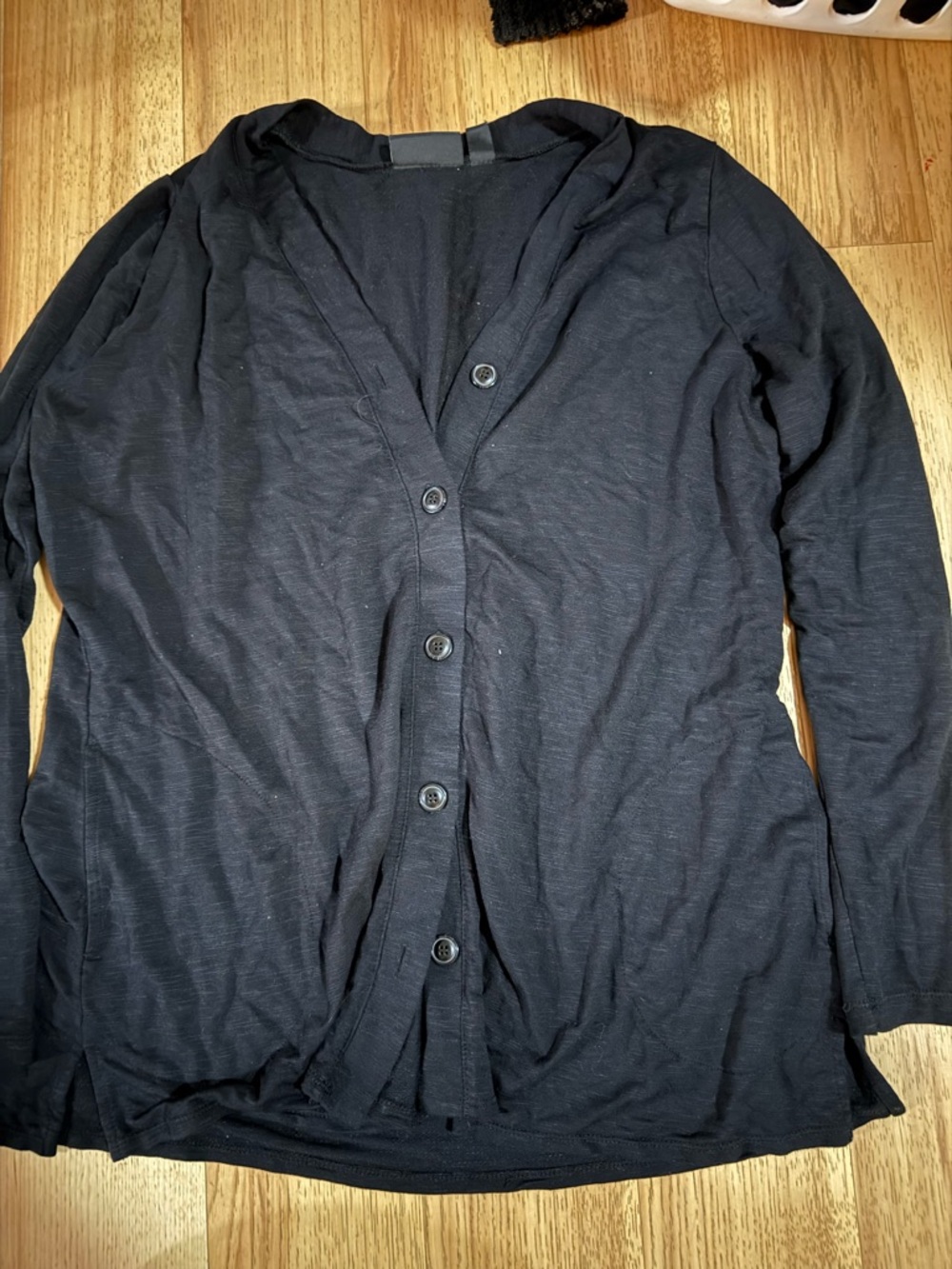Susan Graver Weekend Black Ribbed Crew Top